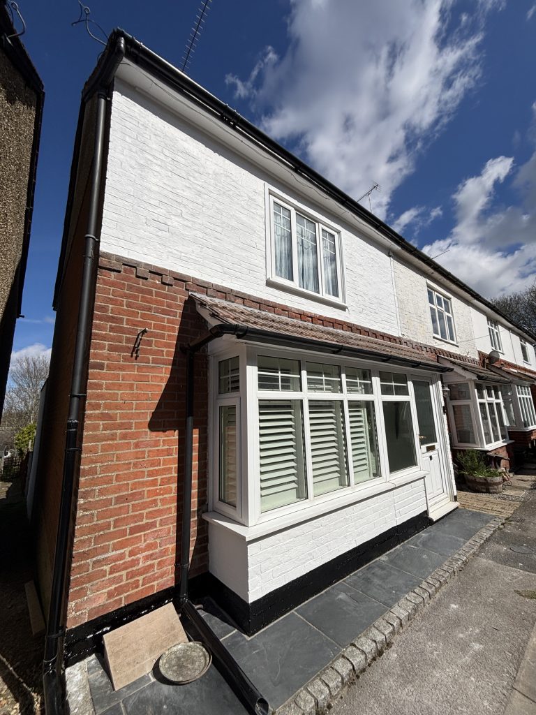 Exterior wall painting project in Southampton showing smooth finish and high-quality workmanship