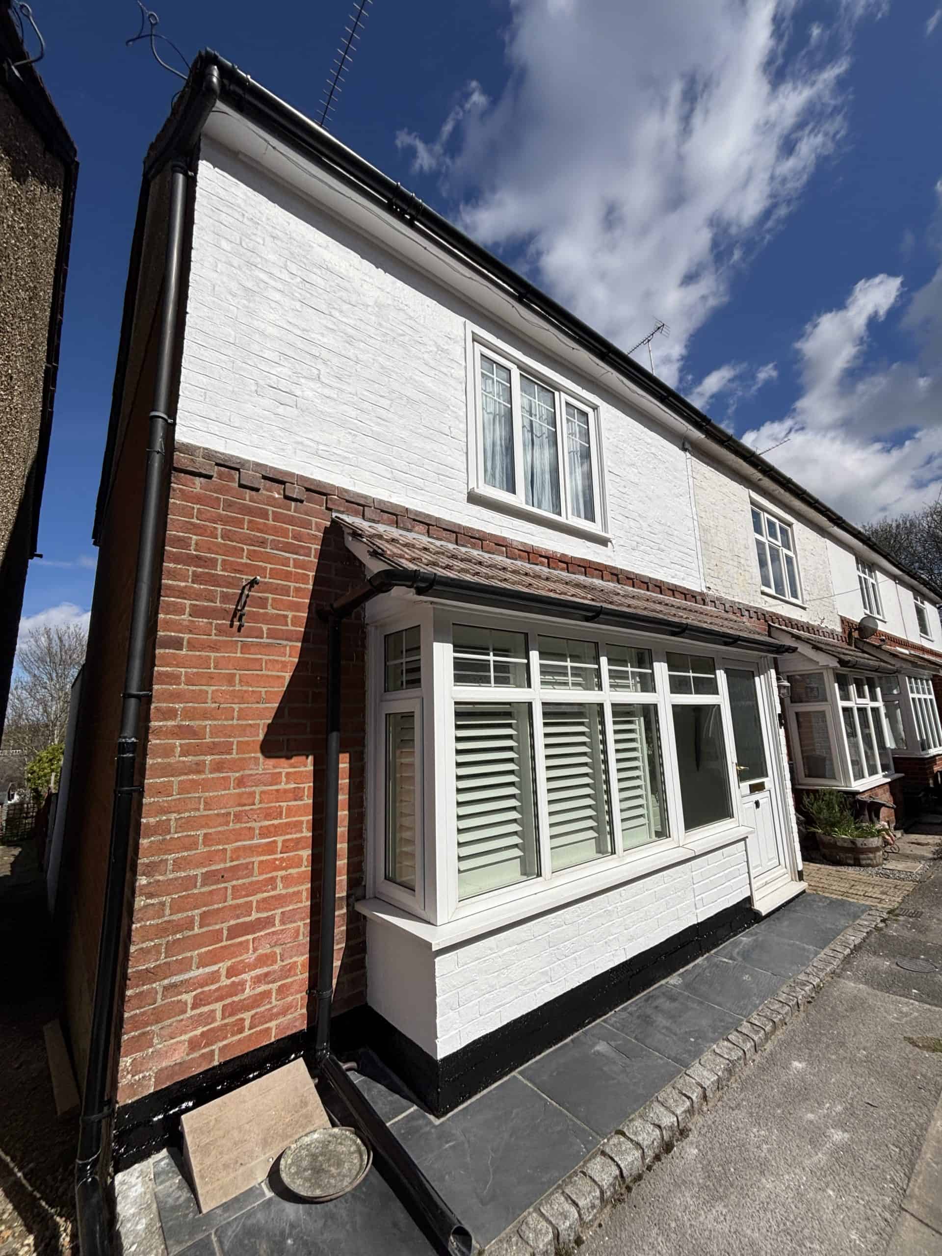 Exterior wall painting project in Southampton showing smooth finish and high-quality workmanship