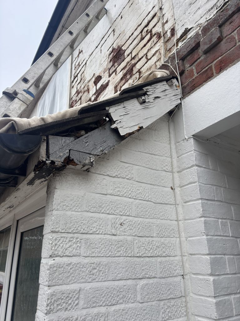 Repair of damaged exterior wood and surfaces before painting in Southampton
