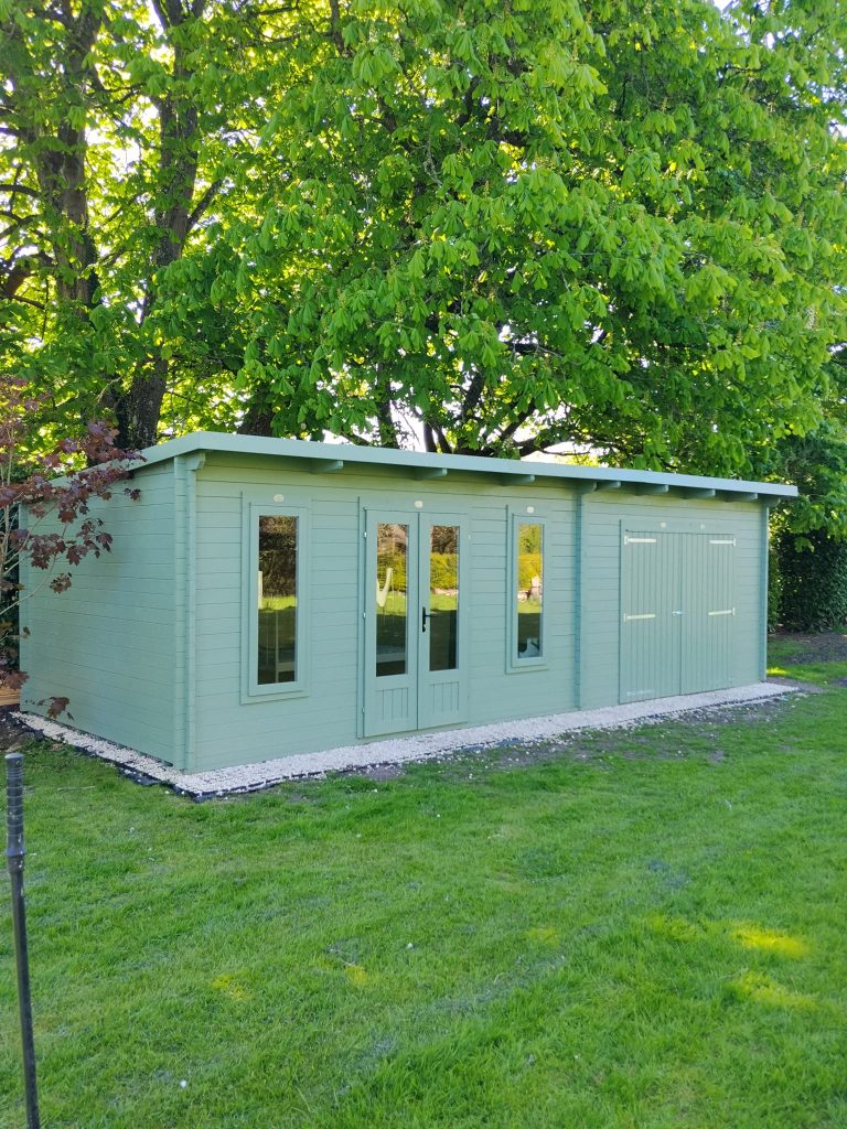 Freshly painted summer house with durable exterior wood finish in Southampton